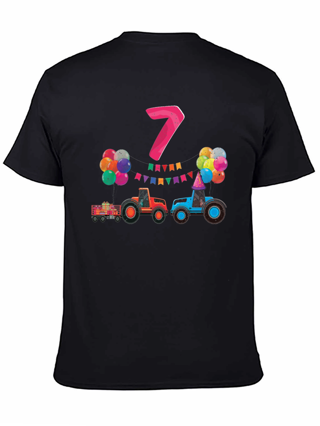 Kids 7th Birthday Tractor T-Shirt