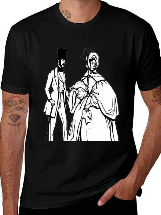 Vintage Couple Graphic Tee - Unique Fashion Statement