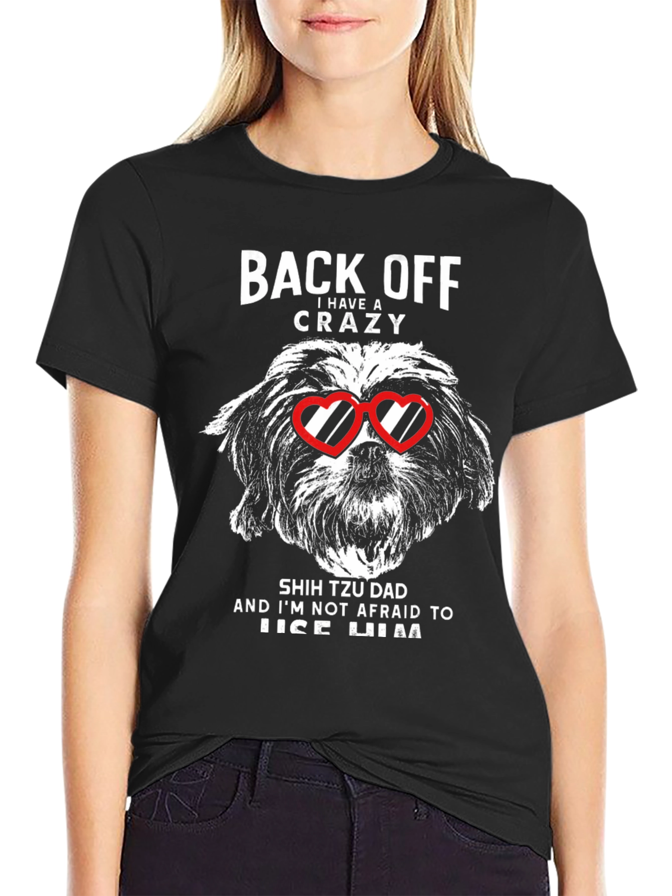 Crazy Shih Tzu Dad Graphic T-Shirt