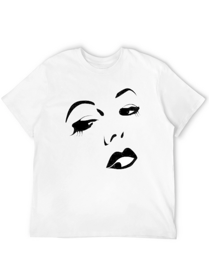 Black T-Shirt with Face Silhouette Graphic