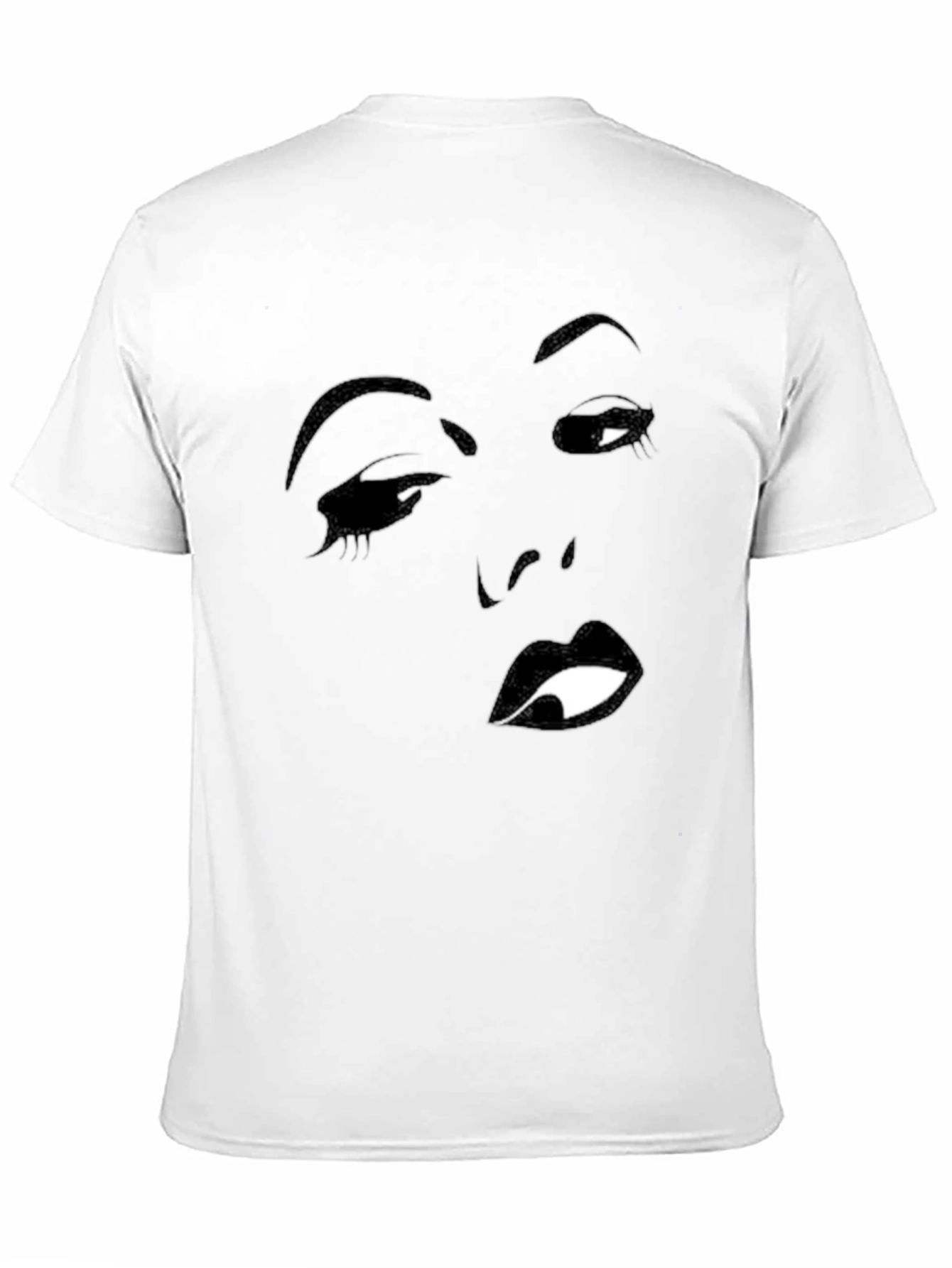 Black T-Shirt with Face Silhouette Graphic