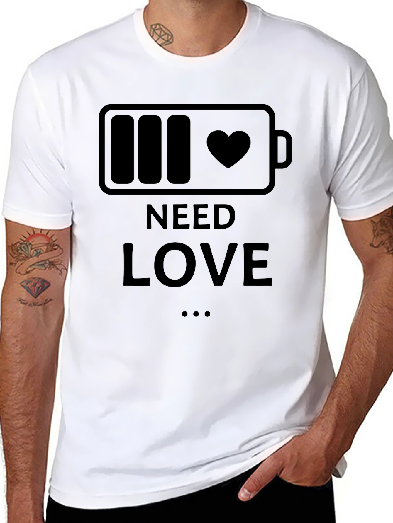Need Love Battery Heart T-Shirt
