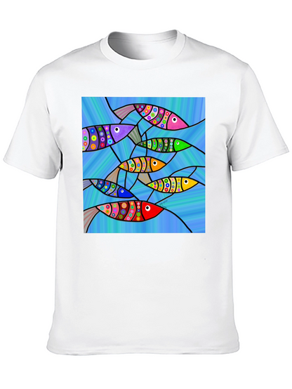 Abstract Fish Art Graphic T-Shirt