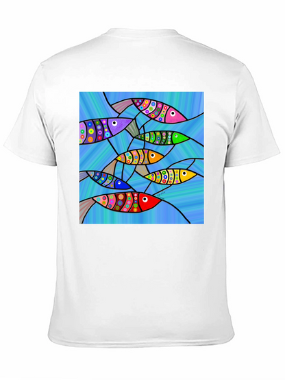 Abstract Fish Art Graphic T-Shirt