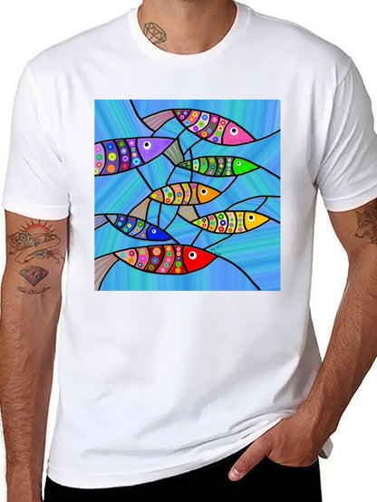 Abstract Fish Art Graphic T-Shirt