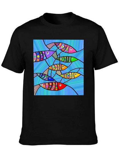 Abstract Fish Art Graphic T-Shirt