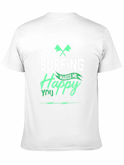 Surfing Makes Me Happy T-Shirt - Black