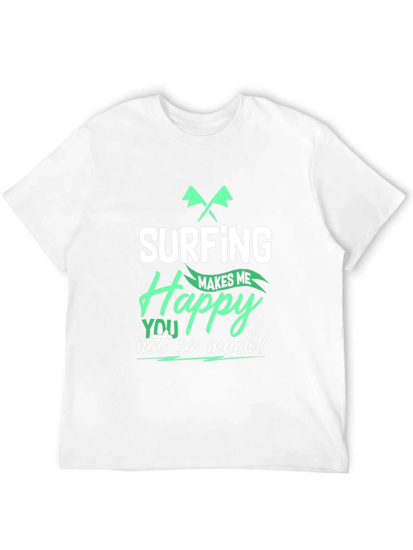 Surfing Makes Me Happy T-Shirt - Black