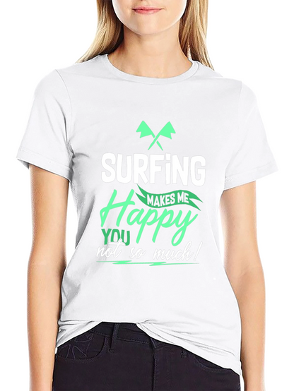 Surfing Makes Me Happy T-Shirt - Black