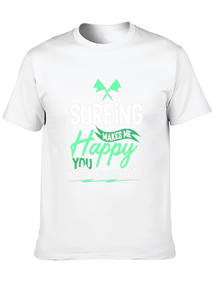 Surfing Makes Me Happy T-Shirt - Black