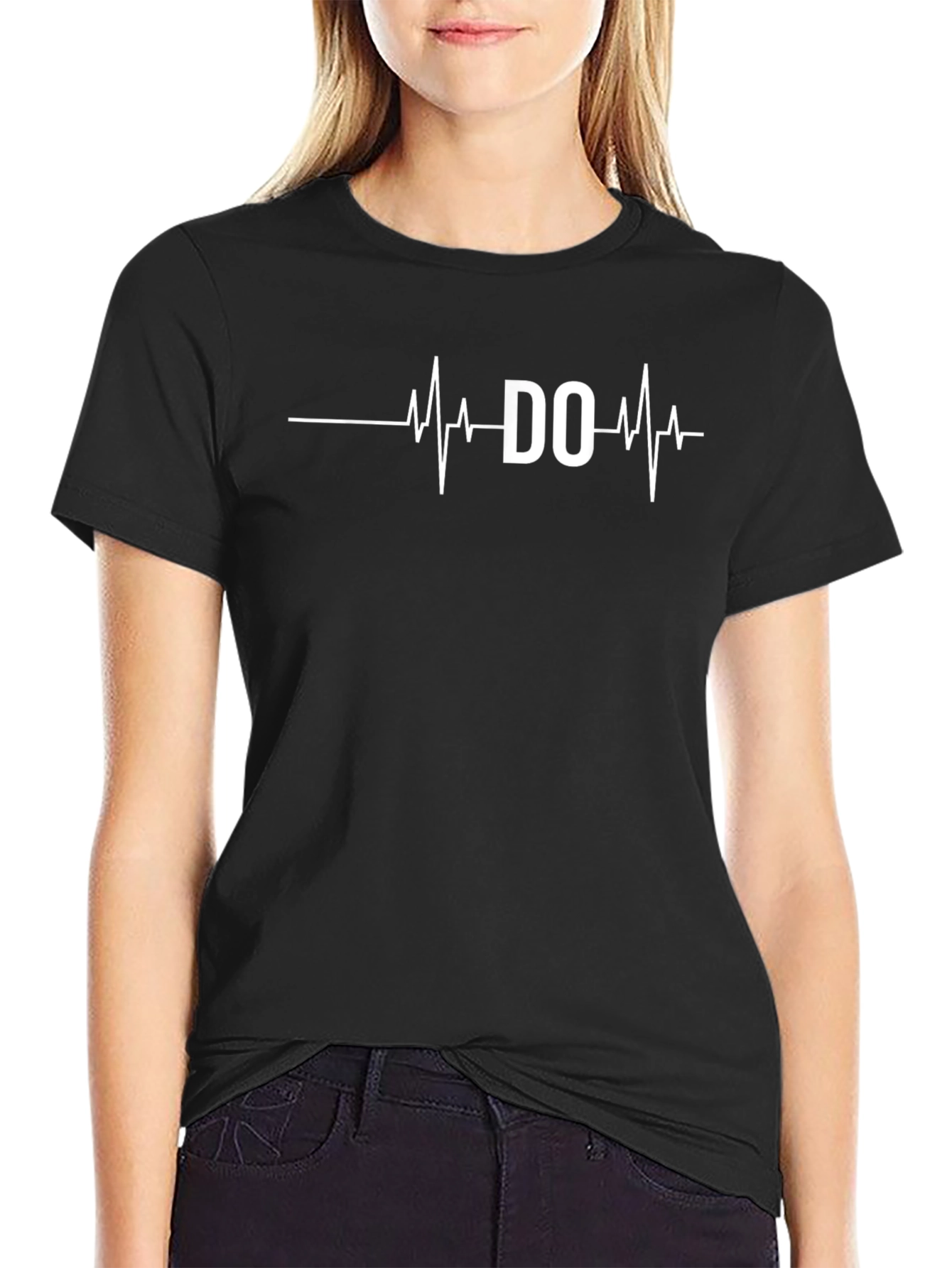 DO Heartbeat T-Shirt - Black Crew Neck Tee