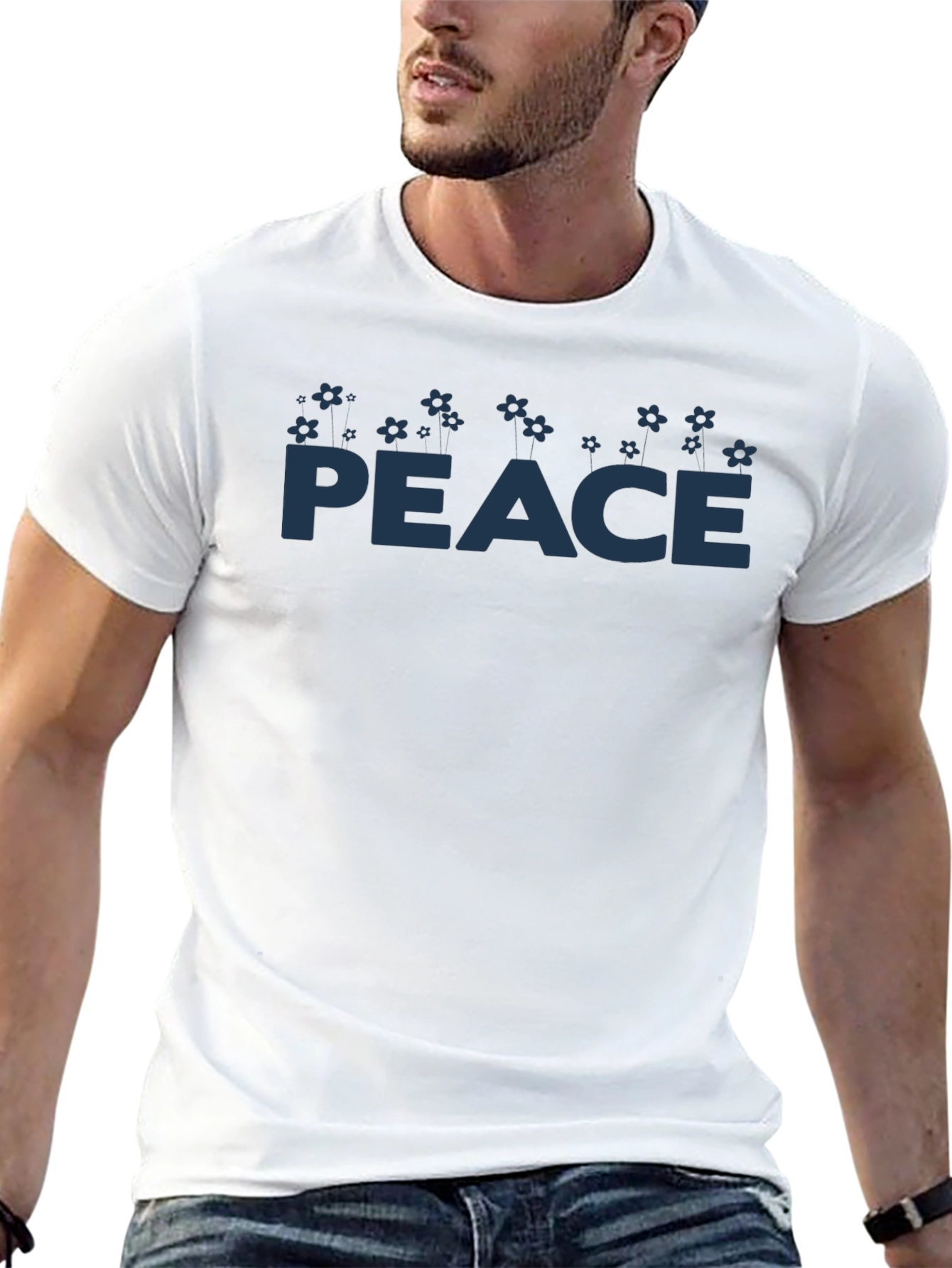 Peace Symbol T-Shirt - Mens Black Graphic Tee