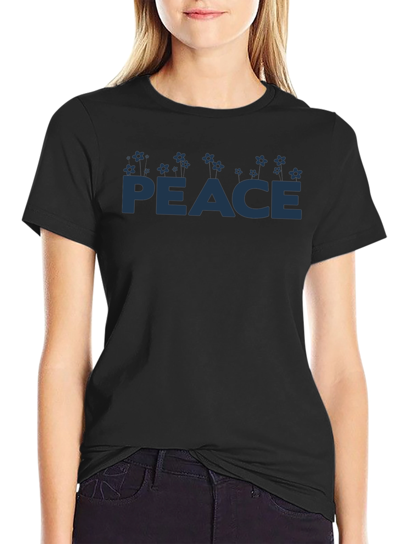 Peace Symbol T-Shirt - Mens Black Graphic Tee