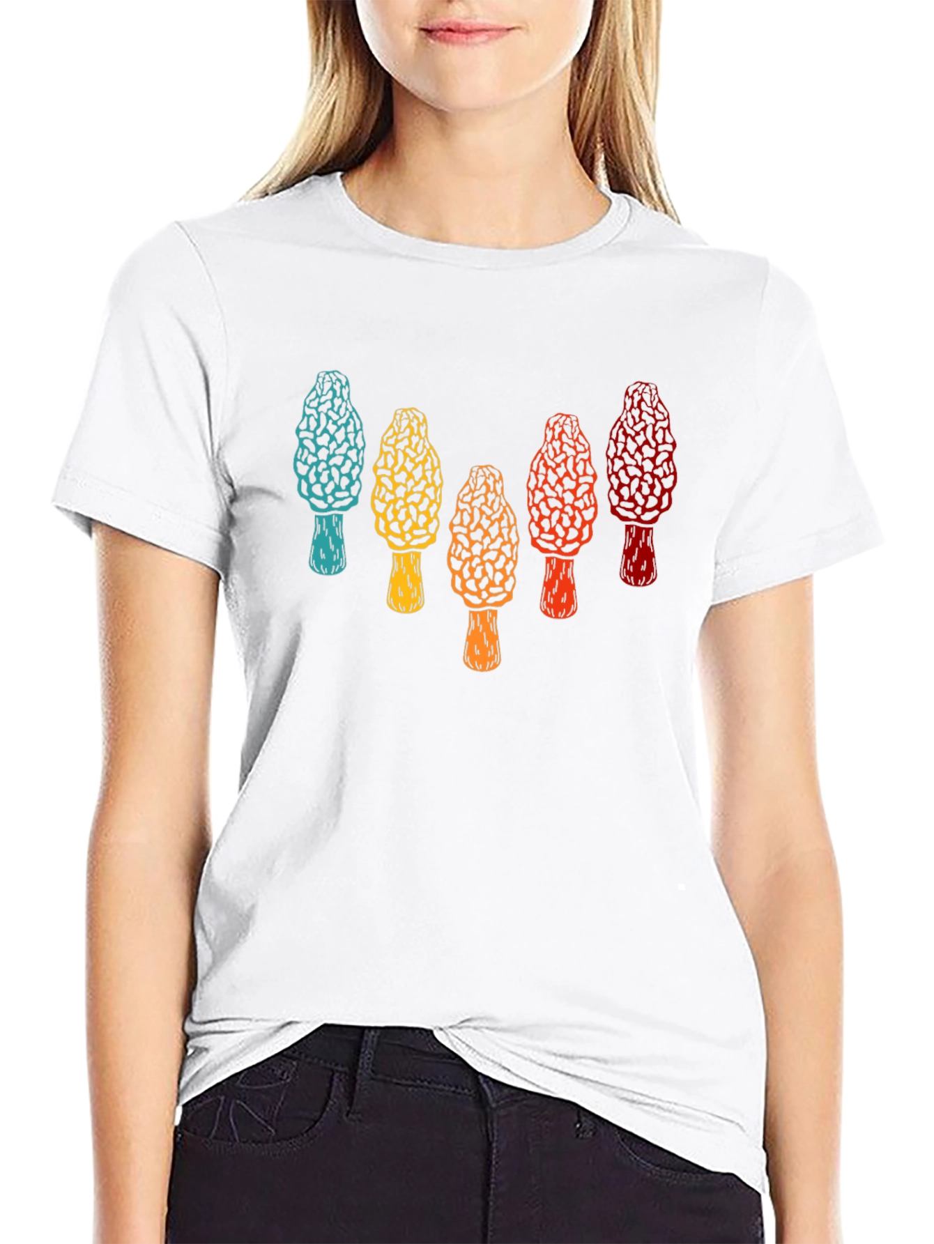 Retro Morel Mushroom Graphic T-Shirt