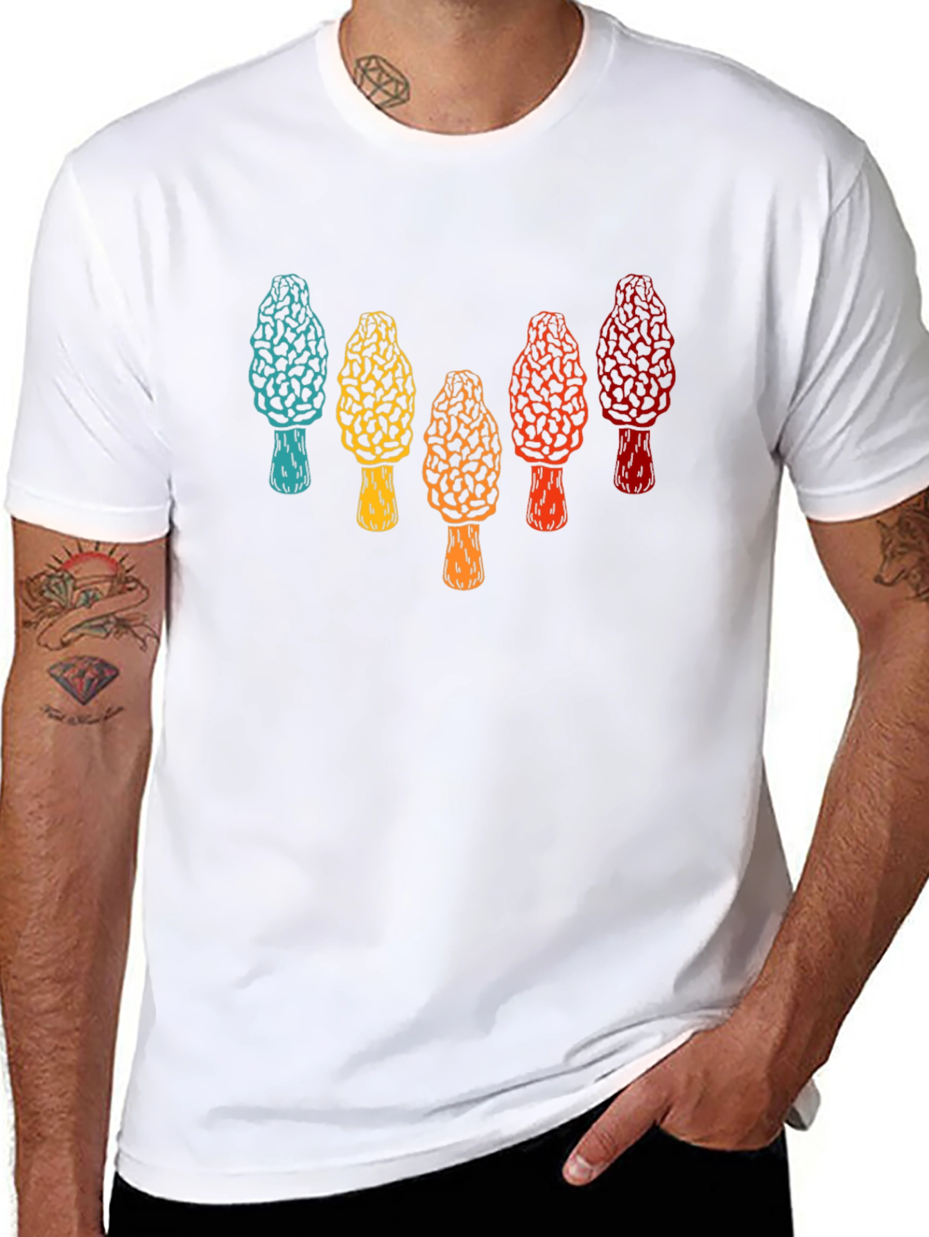 Retro Morel Mushroom Graphic T-Shirt