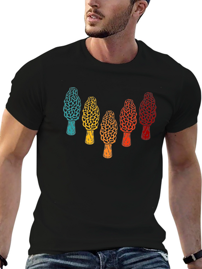 Retro Morel Mushroom Graphic T-Shirt