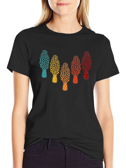 Retro Morel Mushroom Graphic T-Shirt