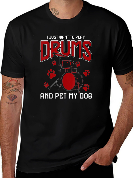 Drummer & Dog Lover Graphic Tee