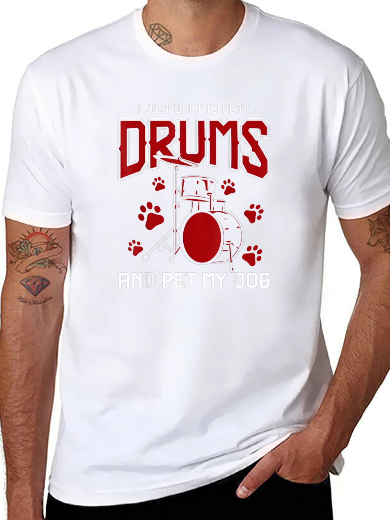 Drummer & Dog Lover Graphic Tee