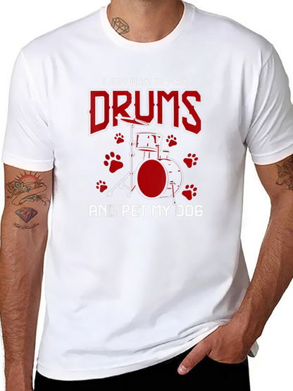 Drummer & Dog Lover Graphic Tee
