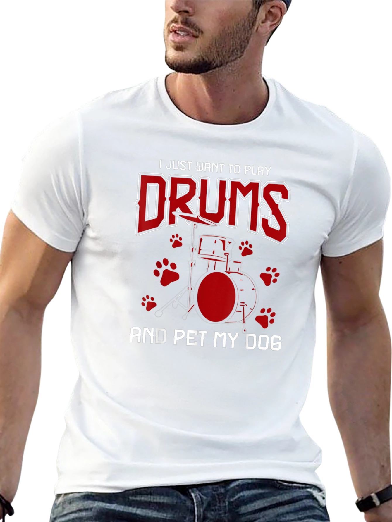 Drummer & Dog Lover Graphic Tee