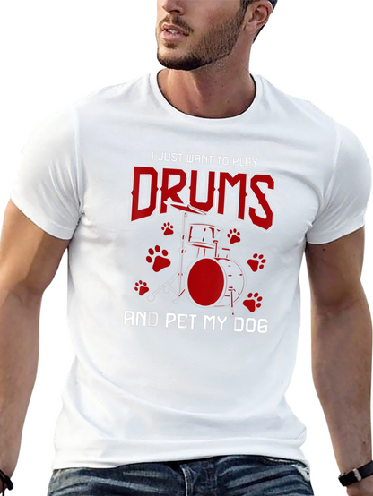 Drummer & Dog Lover Graphic Tee