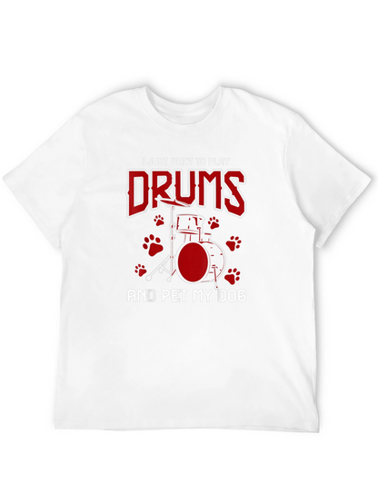 Drummer & Dog Lover Graphic Tee