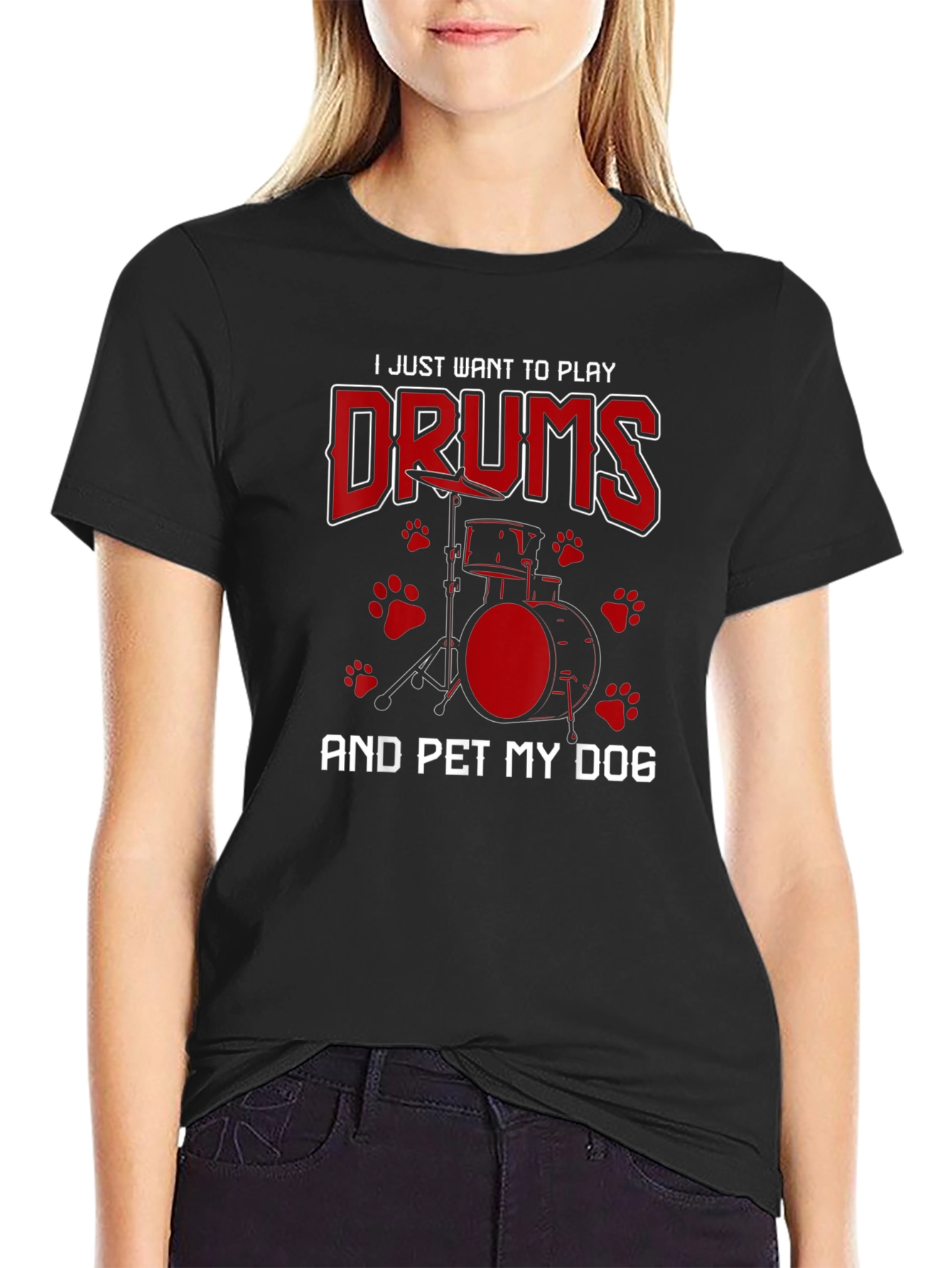Drummer & Dog Lover Graphic Tee