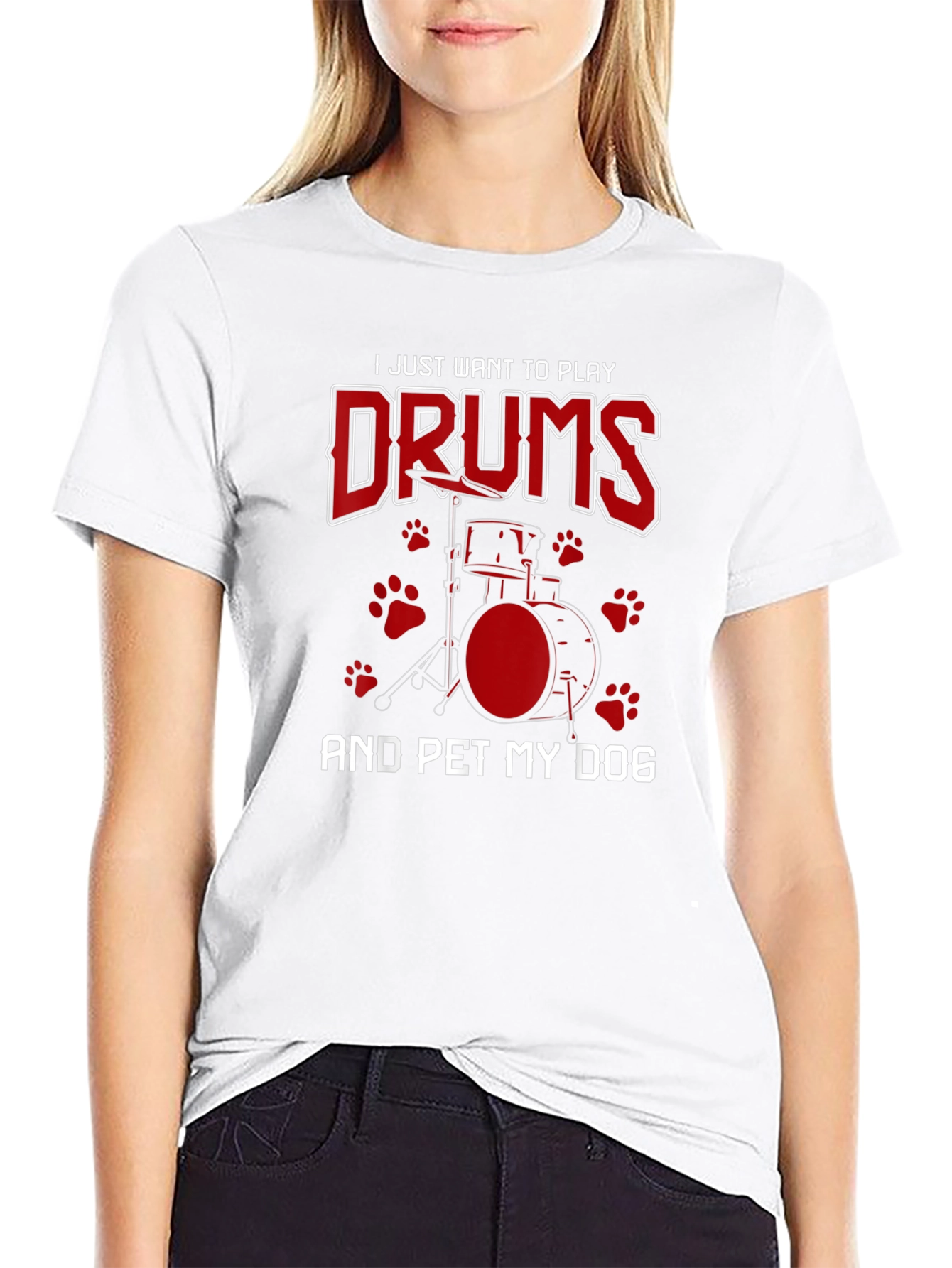 Drummer & Dog Lover Graphic Tee