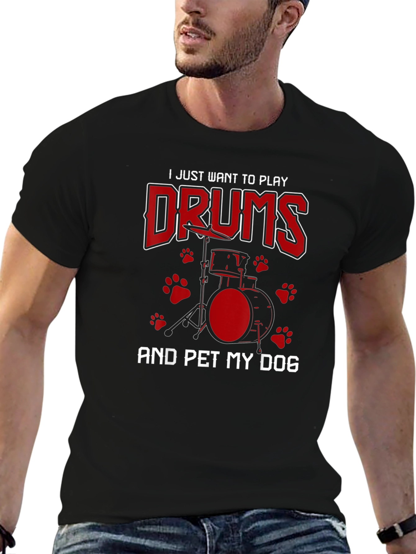 Drummer & Dog Lover Graphic Tee
