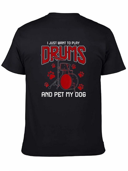 Drummer & Dog Lover Graphic Tee