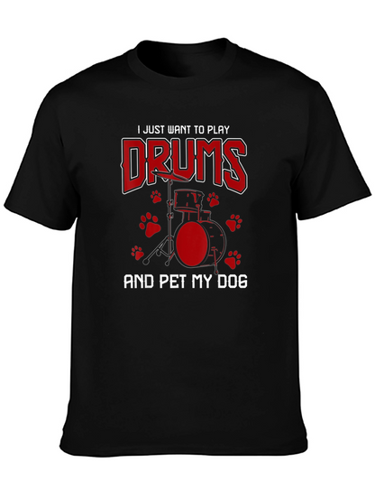 Drummer & Dog Lover Graphic Tee