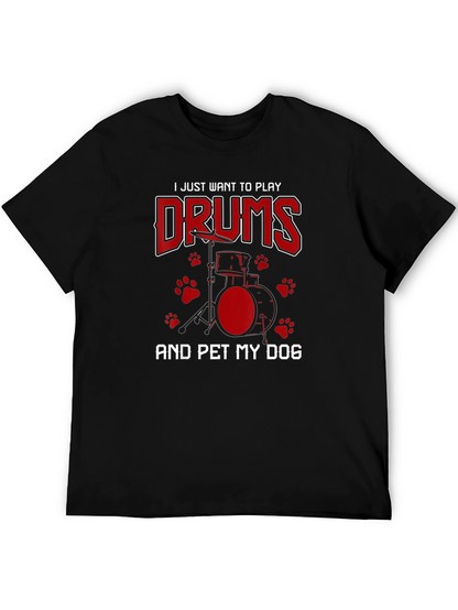 Drummer & Dog Lover Graphic Tee