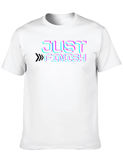Just Finish Glitch Style Black T-Shirt