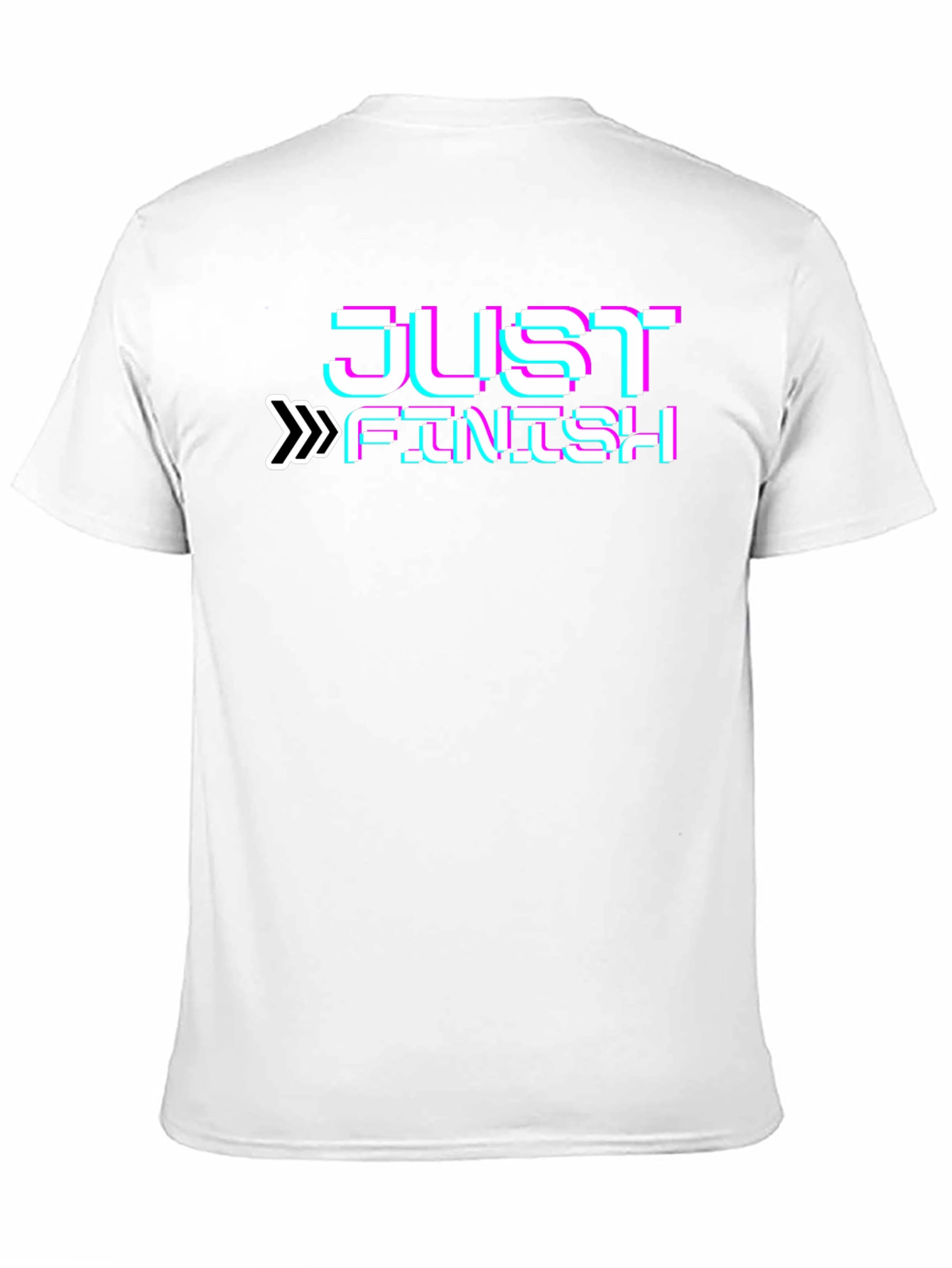 Just Finish Glitch Style Black T-Shirt