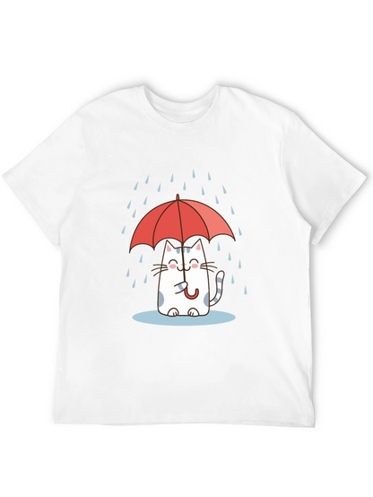 Cute Cat Under Umbrella T-Shirt