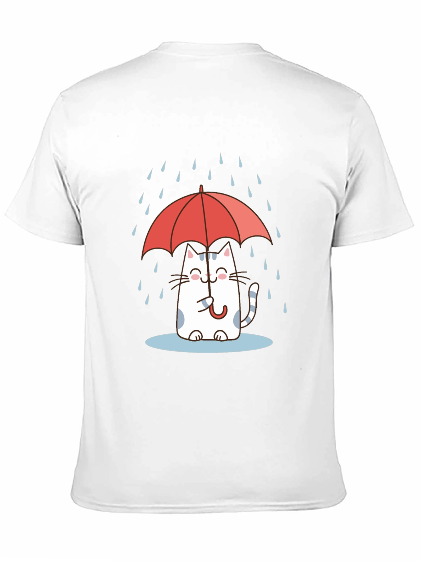 Cute Cat Under Umbrella T-Shirt
