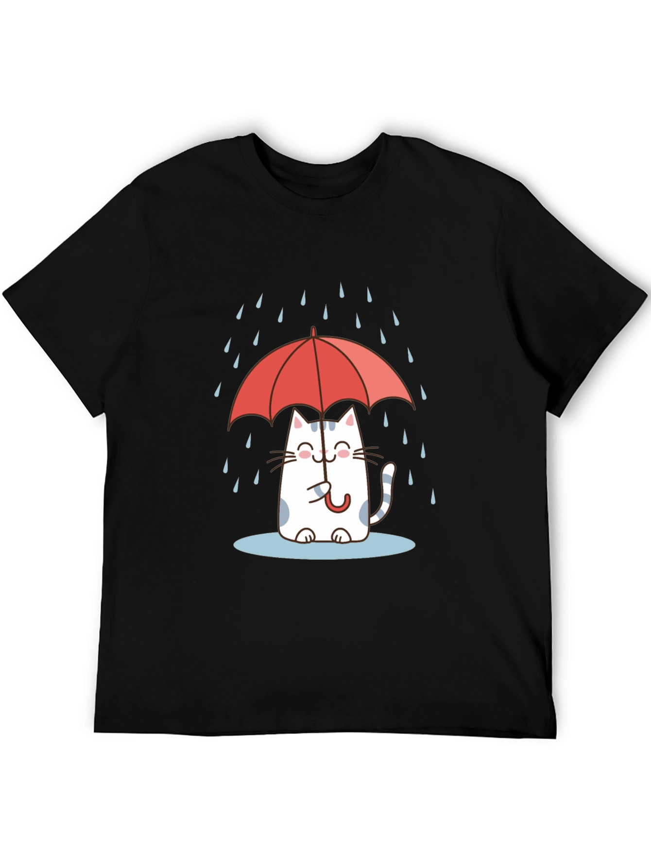 Cute Cat Under Umbrella T-Shirt