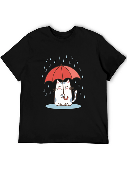 Cute Cat Under Umbrella T-Shirt
