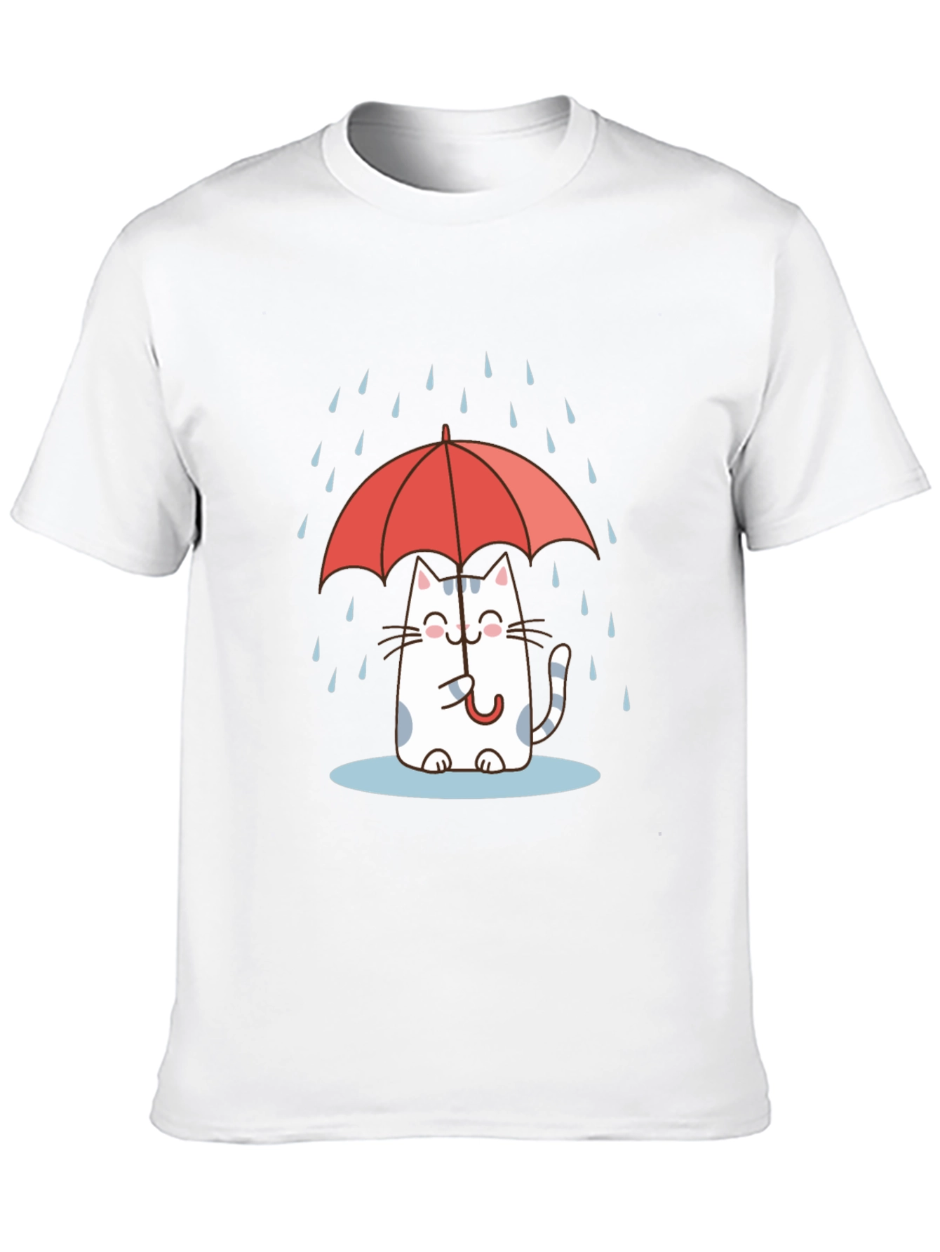 Cute Cat Under Umbrella T-Shirt