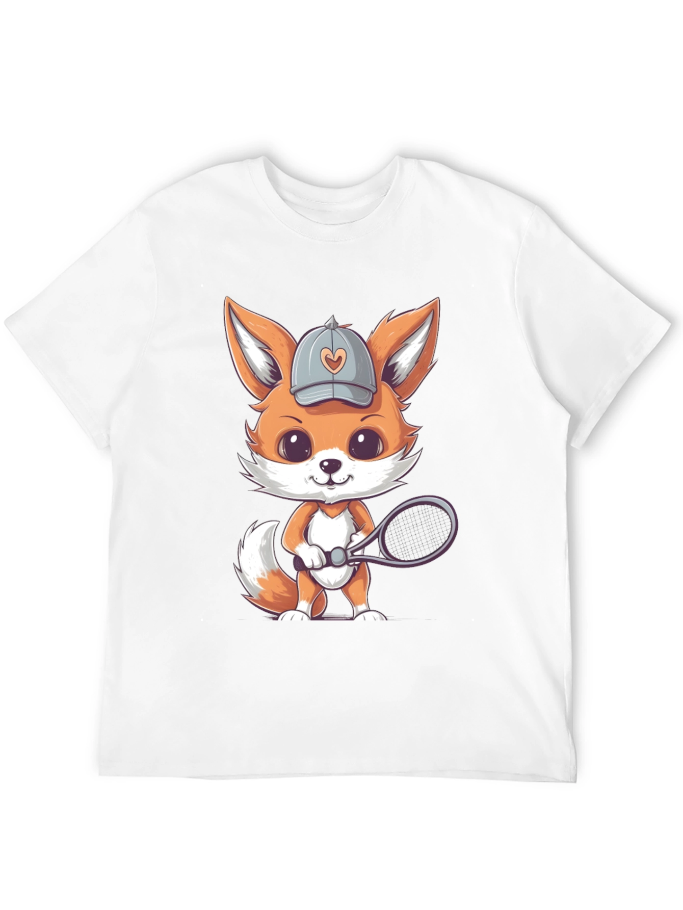 Cute Fox Tennis Player Graphic Tee