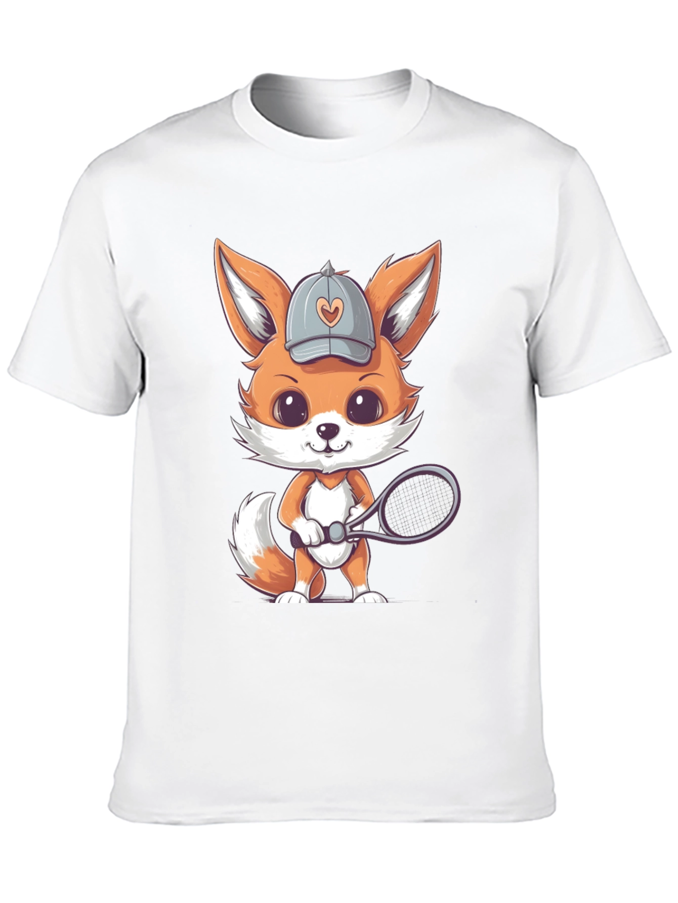 Cute Fox Tennis Player Graphic Tee