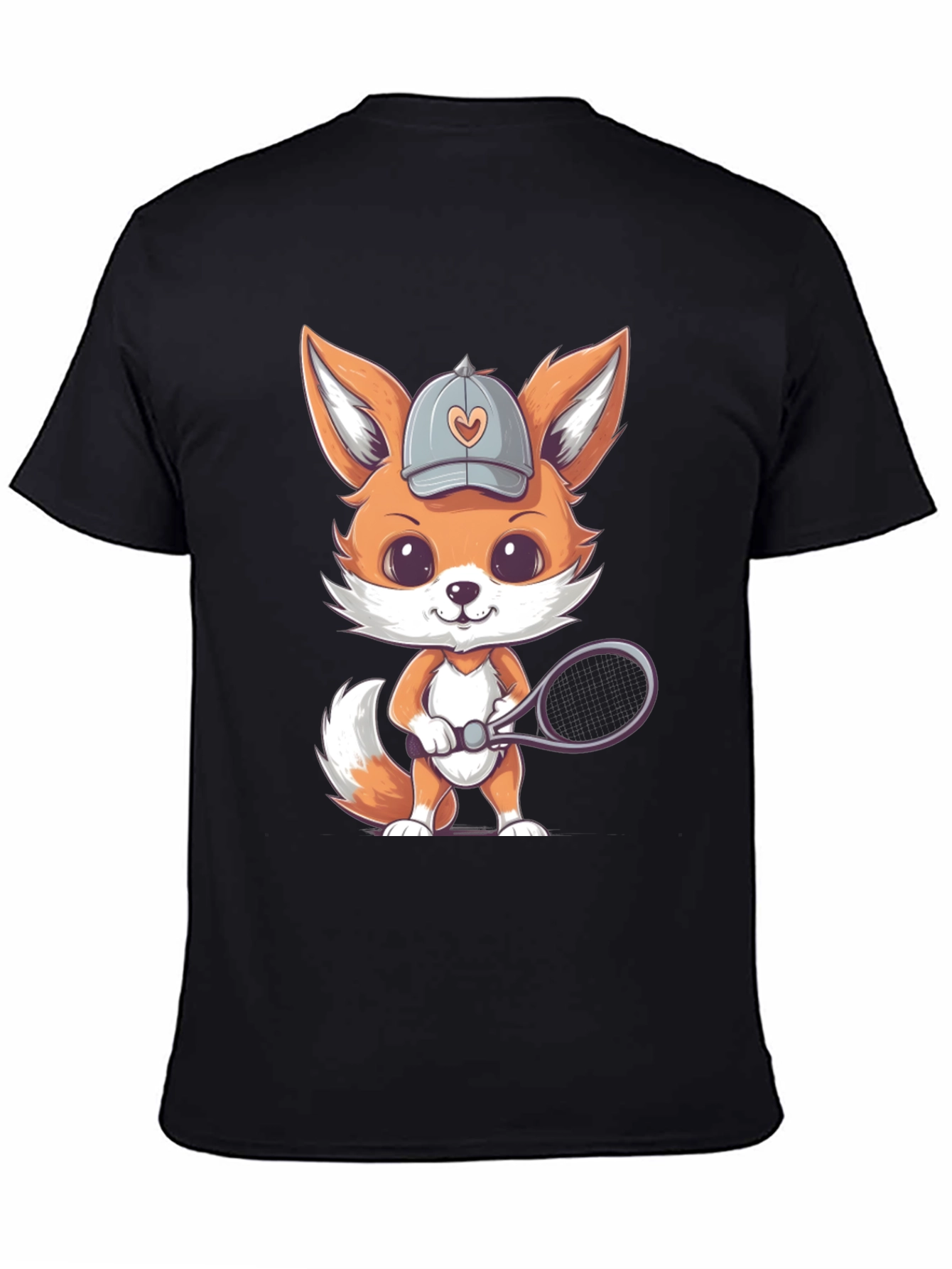 Cute Fox Tennis Player Graphic Tee