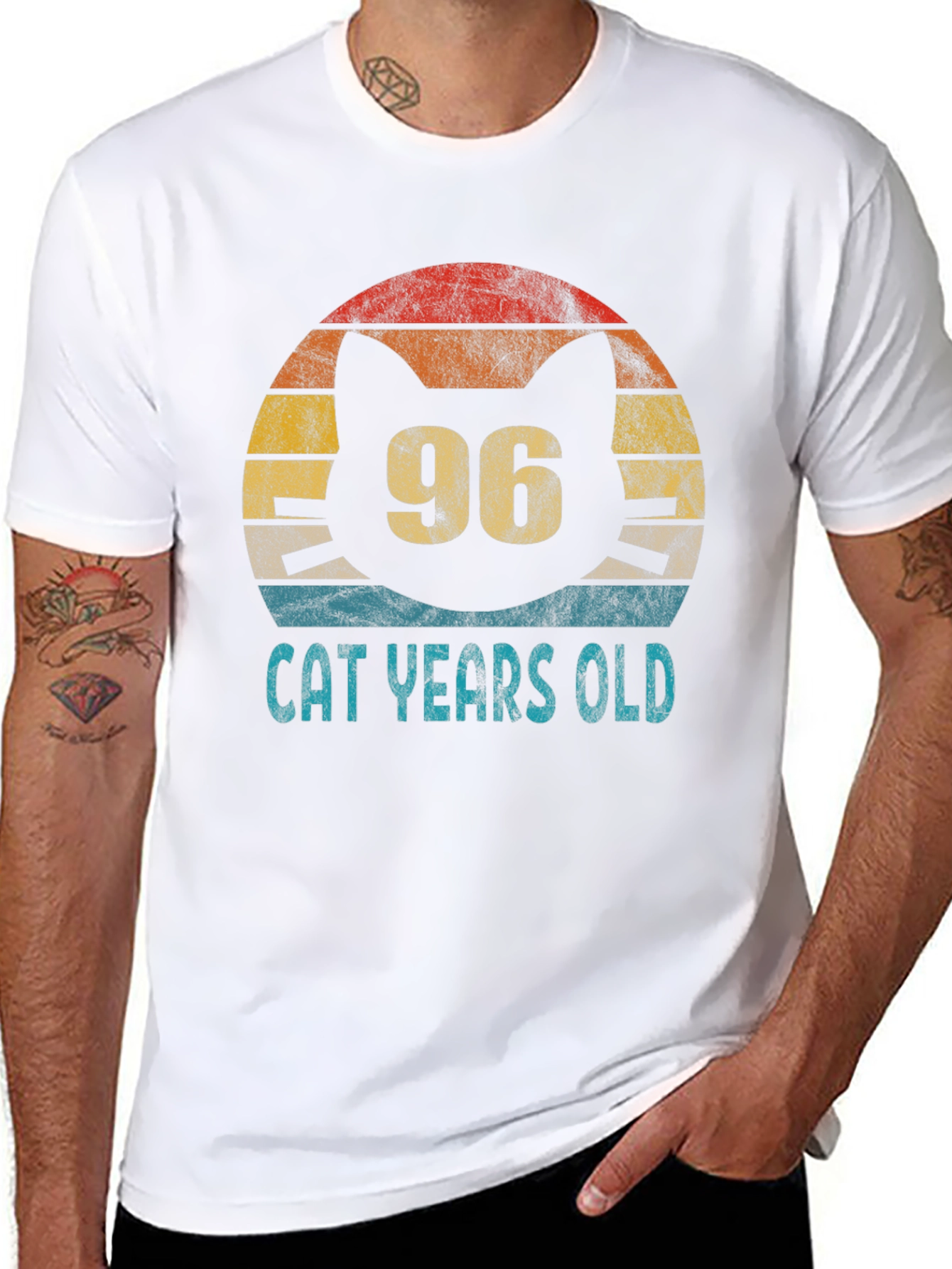 96 Cat Years Old Graphic Tee