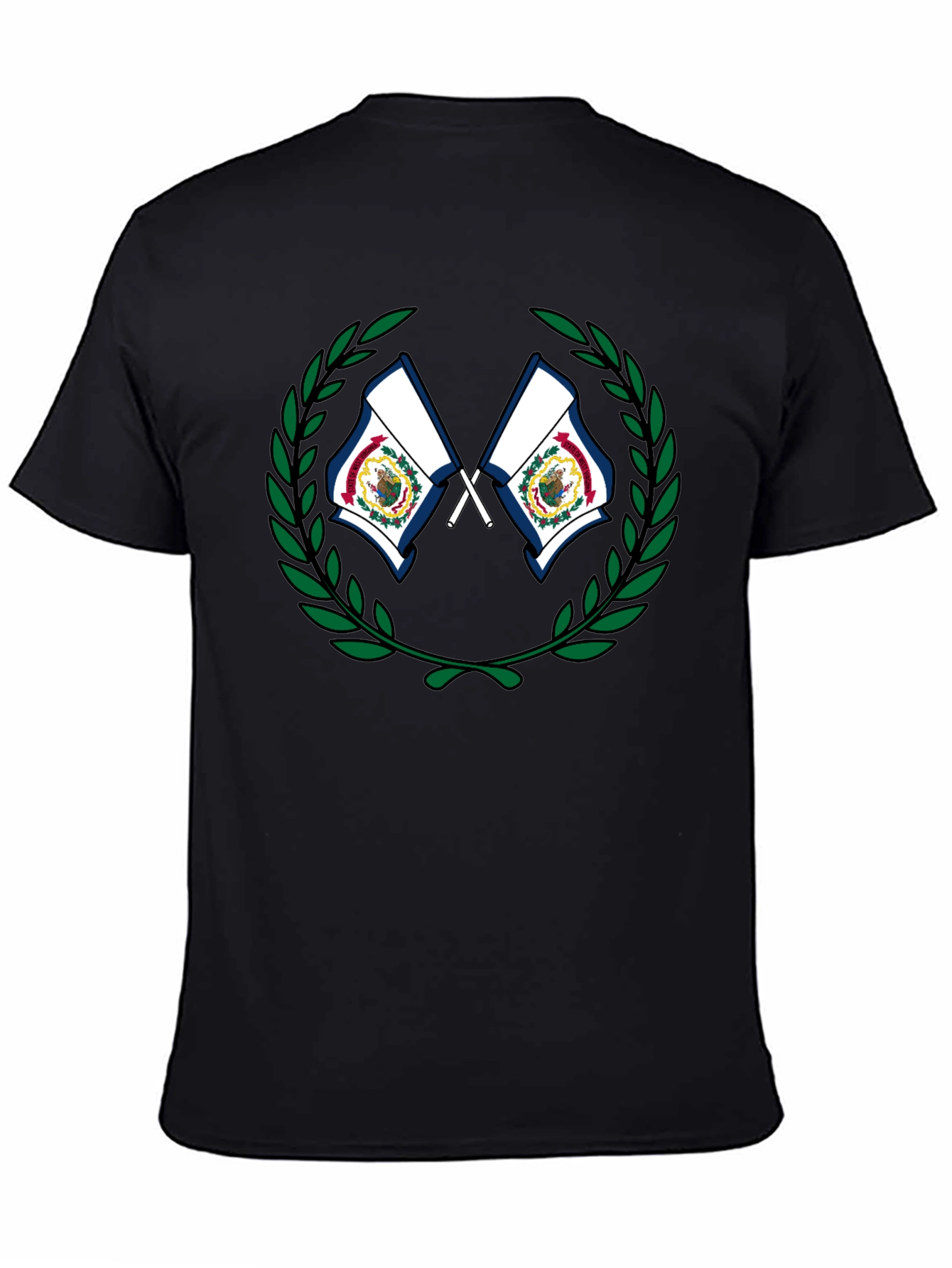 West Virginia Flag Wreath Graphic T-Shirt