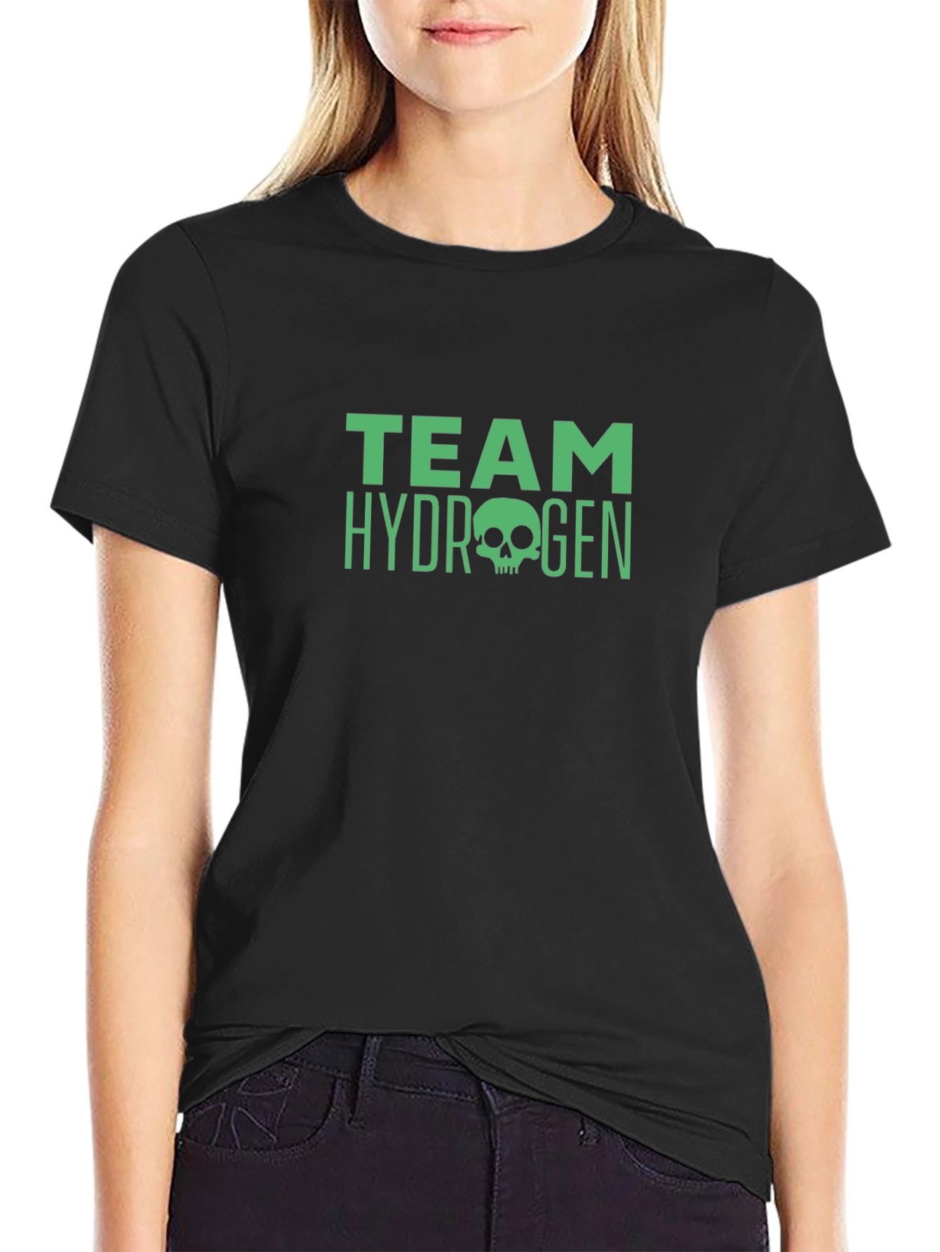 Team Hydrogen Skull Graphic Black T-Shirt