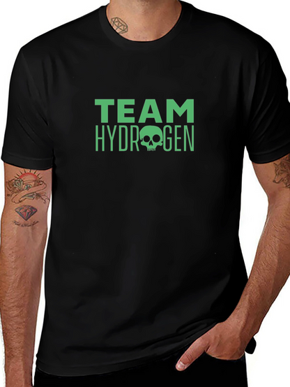 Team Hydrogen Skull Graphic Black T-Shirt