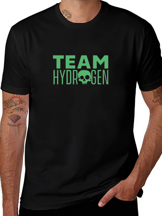 Team Hydrogen Skull Graphic Black T-Shirt