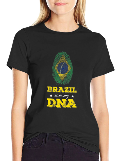 Brazil in my DNA T-Shirt - Black Graphic Tee