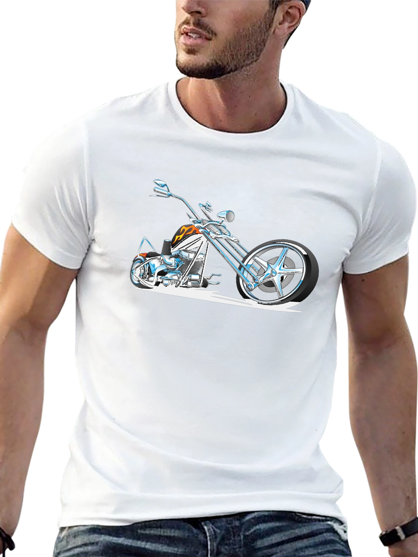 Cool Motorcycle Graphic T-Shirt - Black